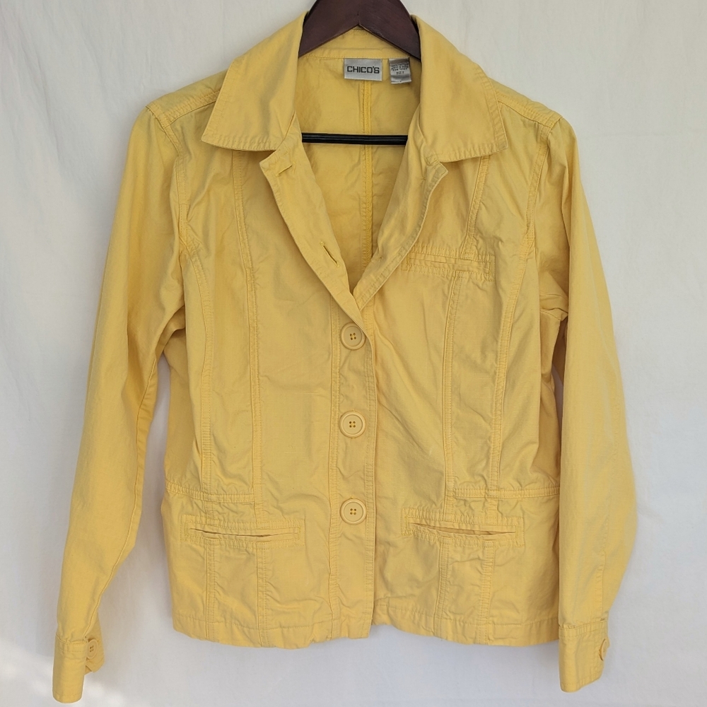 Chico's | Cotton Ripstop Utility Jacket | 2 (Large/12) - Picture 2 of 10